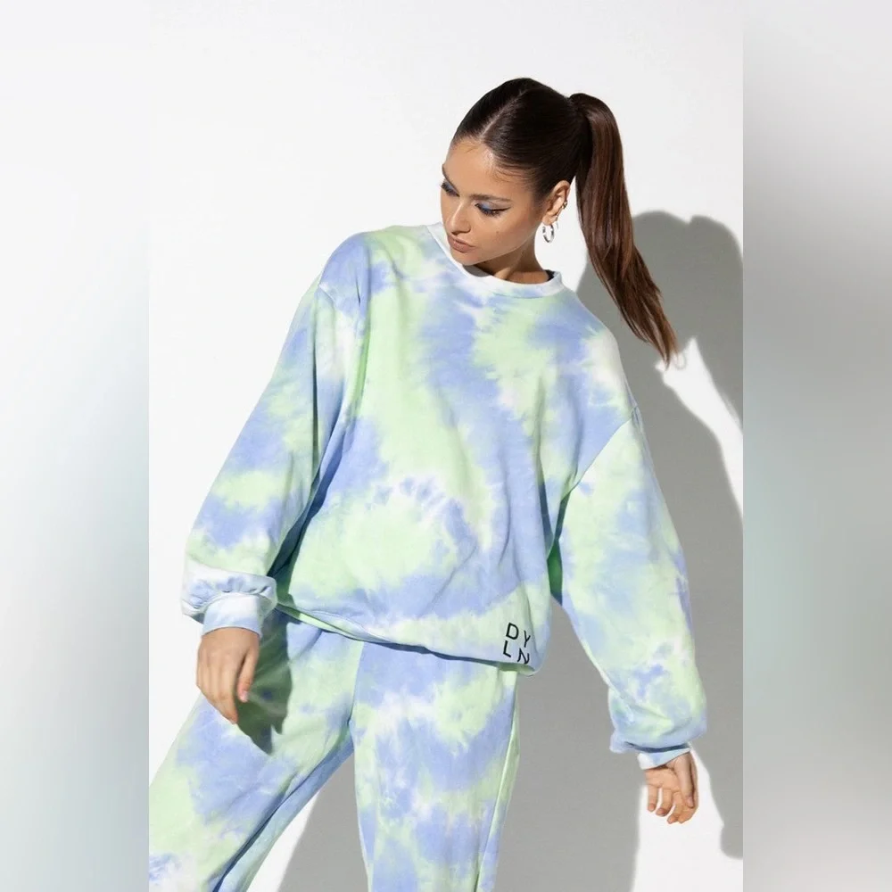 By.Dyln Xander Sweater in Sky Tie Dye New - Picture 2 of 13